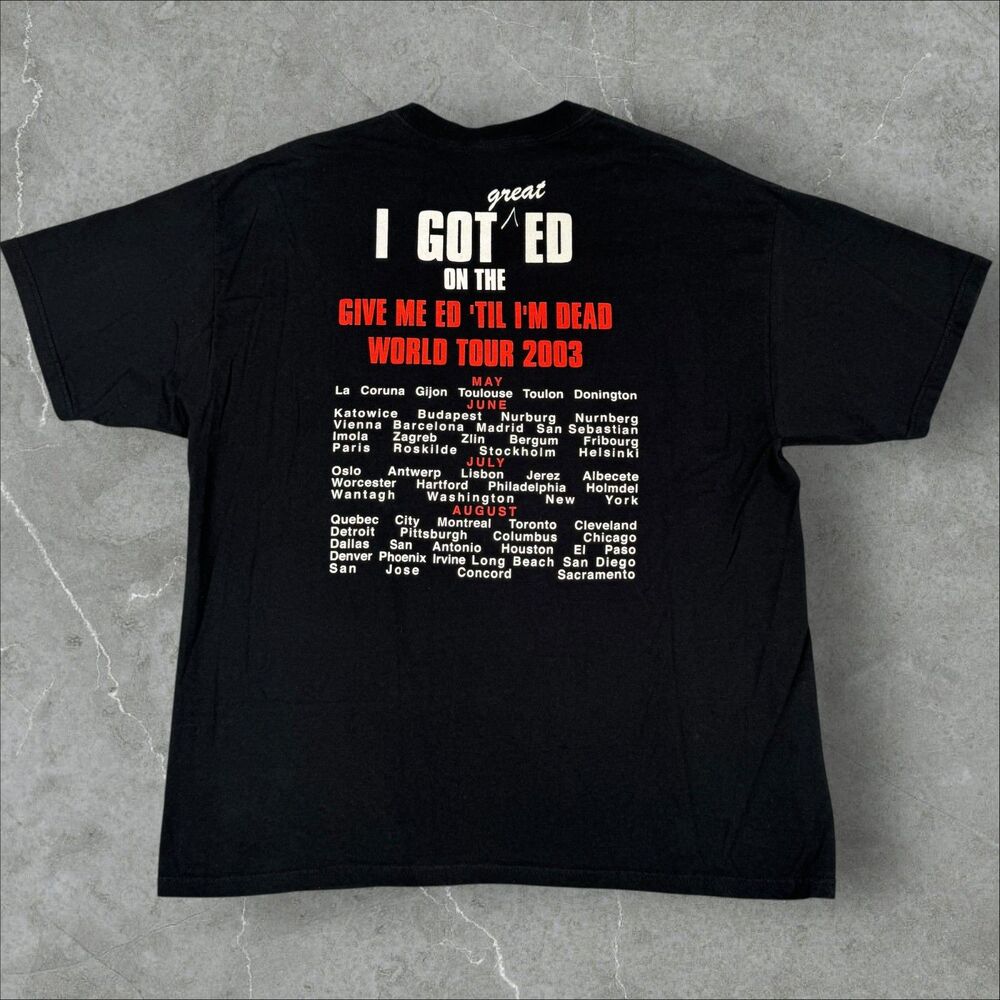 VTG Y2K Iron Maiden Edward the Great Give Me Ed Til Im Dead World Tour 2003 -XL - Picture 2 of 7